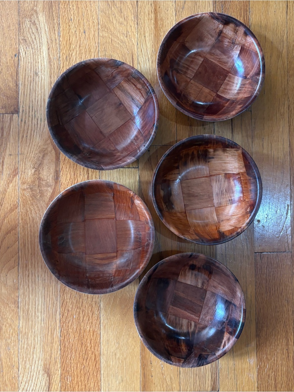 Source Unknown Wooden Serving Bowls - Set of 5 - Brown